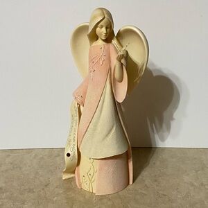 Vintage January Garnet Birthstone Angel figurine. Foundations by Enesco, estate